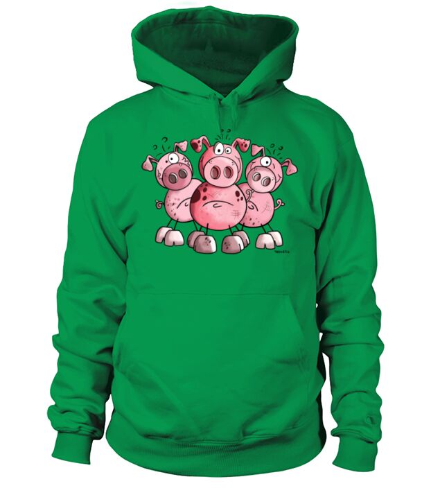 Three funny pigs - Pig - Sow - Cartoon - Gift Men's Hoodie