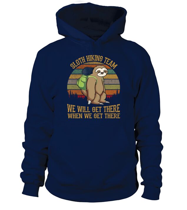 Sloth Hiking Team We Will Get There Funny Vintage Men's Hoodie