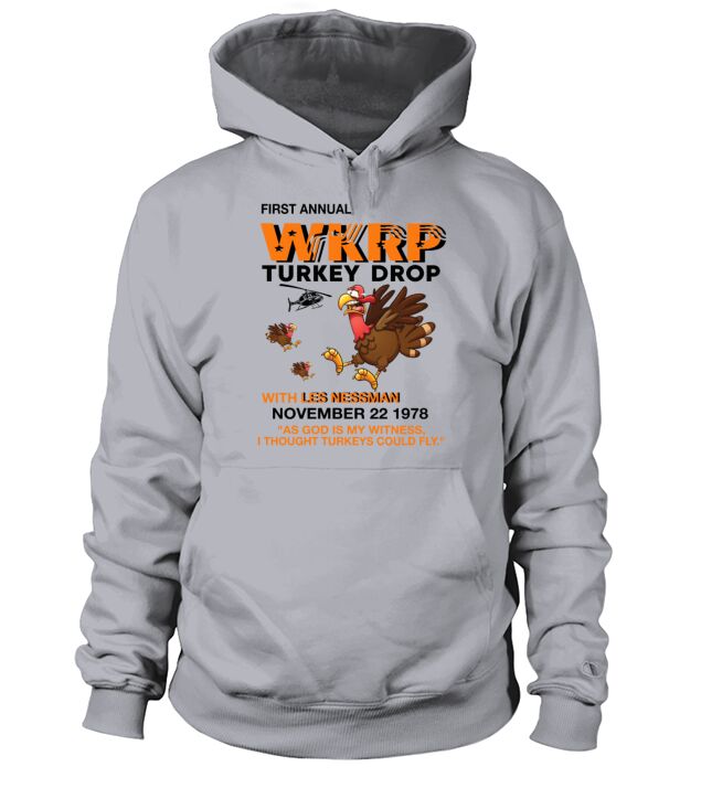First annual WKRP Turkey Drop with Les Nessman Men's Hoodie