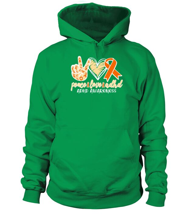 Peace Love and ADHD Awareness Attention Defecit Men's Hoodie