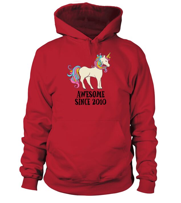 Awesome Since 2010 Unicorn Birthday Gift Men's Hoodie