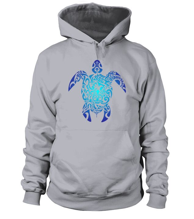 Tribal Sea Turtle Ocean Blue Hawaii Polynesian Men's Hoodie