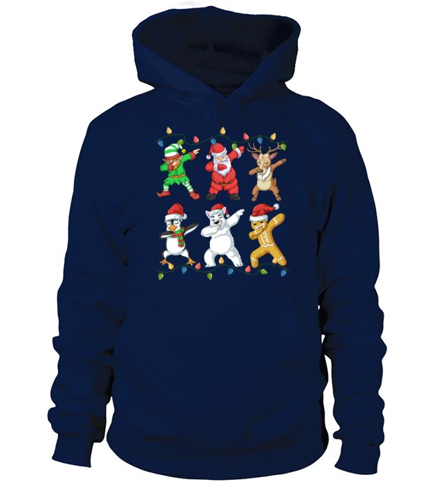 Dabbing Santa Elf Friends Christmas Men's Hoodie