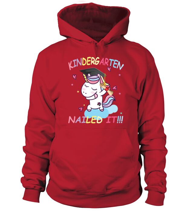 Dabbing Unicorn Kindergarten Nailed It Graduate Men's Hoodie