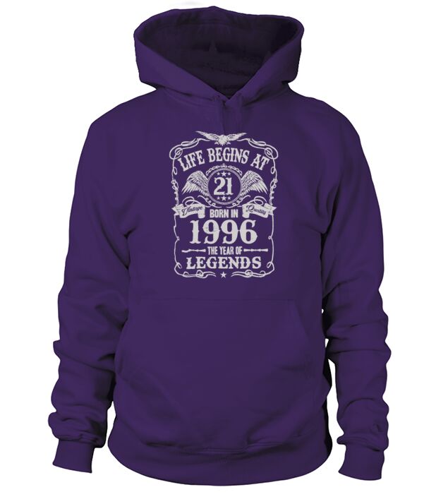 Born In 1996 Year of Legends 21st Birthday Men's Hoodie