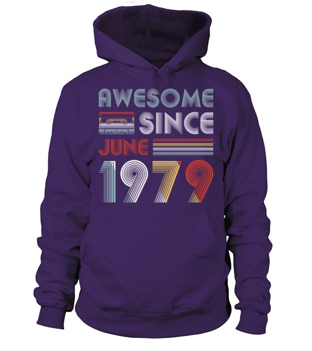 Vintage Awesome Since June 1979 40th Birthday Men's Hoodie