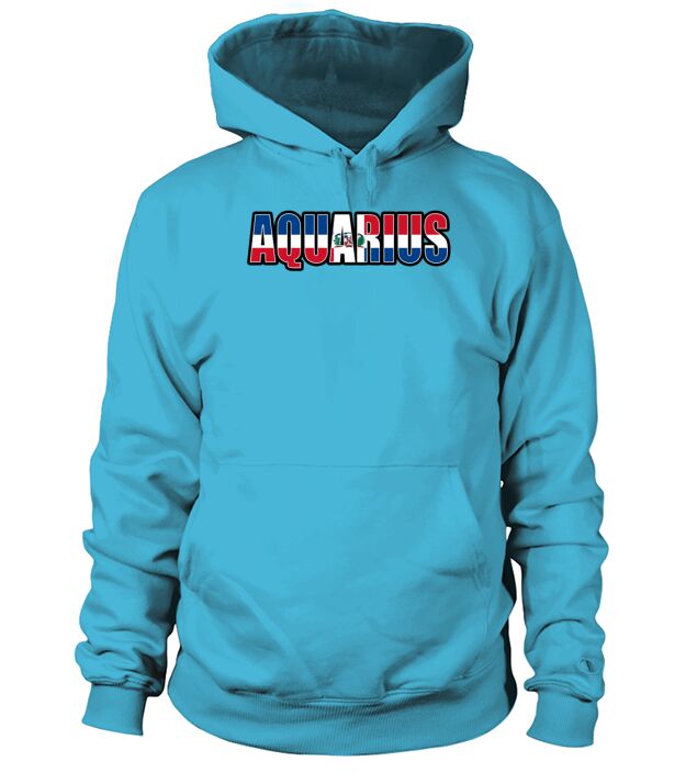 Aquarius Dominican Horoscope Heritage DNA Flag Men's Hoodie