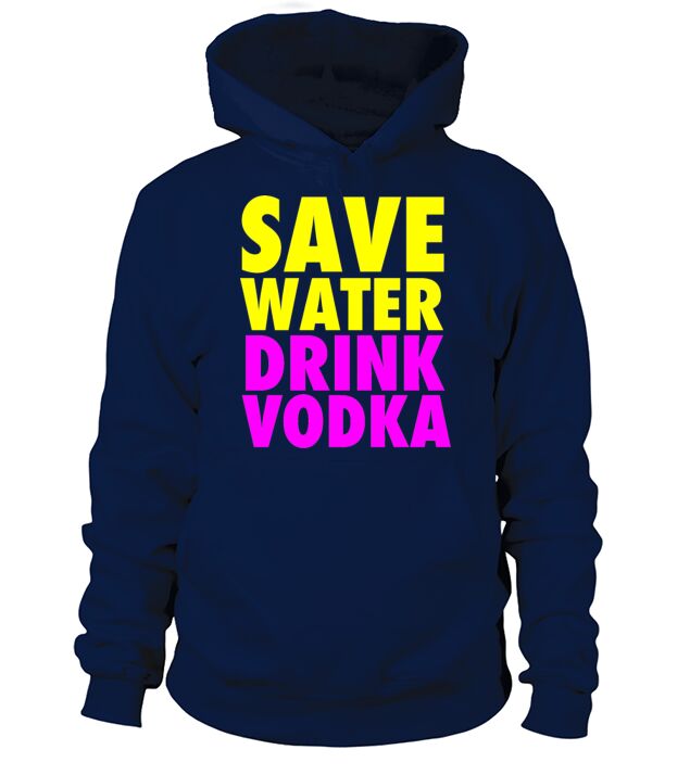 Save Water Drink Vodka Neon Party Design Men's Hoodie