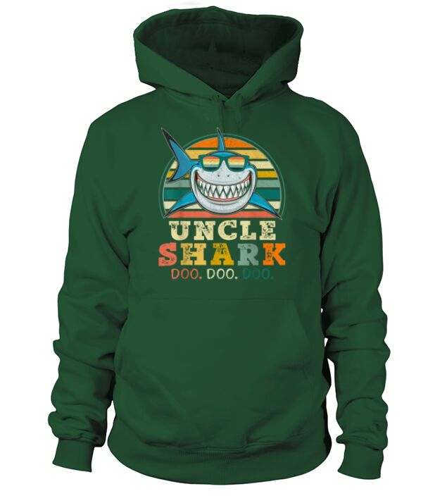 Retro Vintage Uncle Shark TShirt Funny Birthday Gi Men's Hoodie