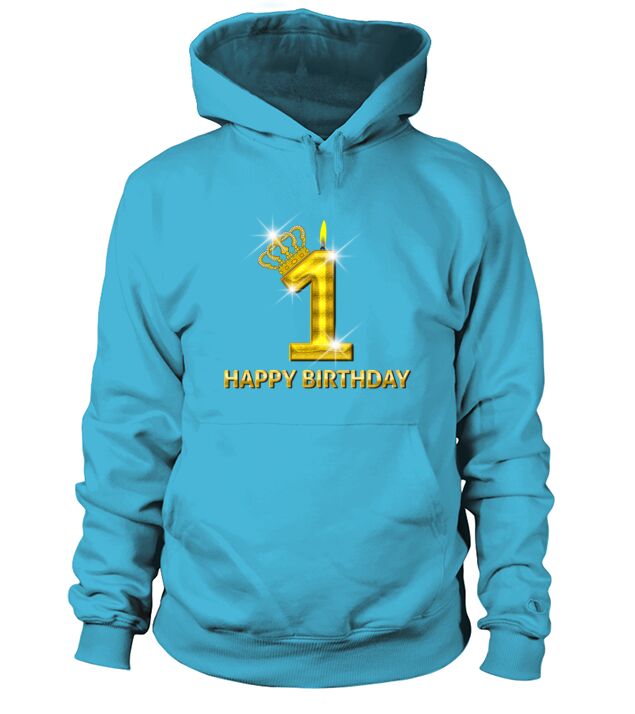 1 - Happy Birthday - Golden Number Men's Hoodie