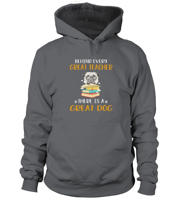 Behind Every Great Teacher There Is A Great Pug Dog Funny Gift Hoodie Unisex