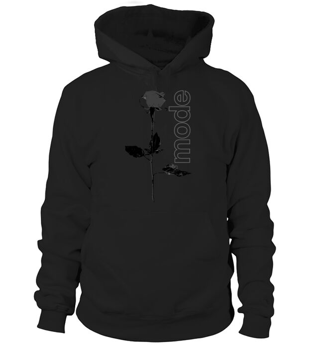 Mode Rose Black Hoodie Unisex