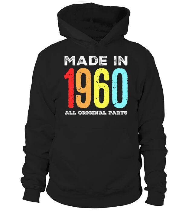 Made in 1960 Vintage Retro 60 Years Birthday Gift Hoodie Unisex