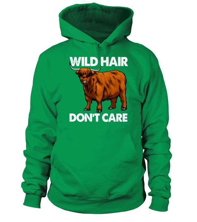 Wild Hair Dont Care Highland cow Hoodie Unisex