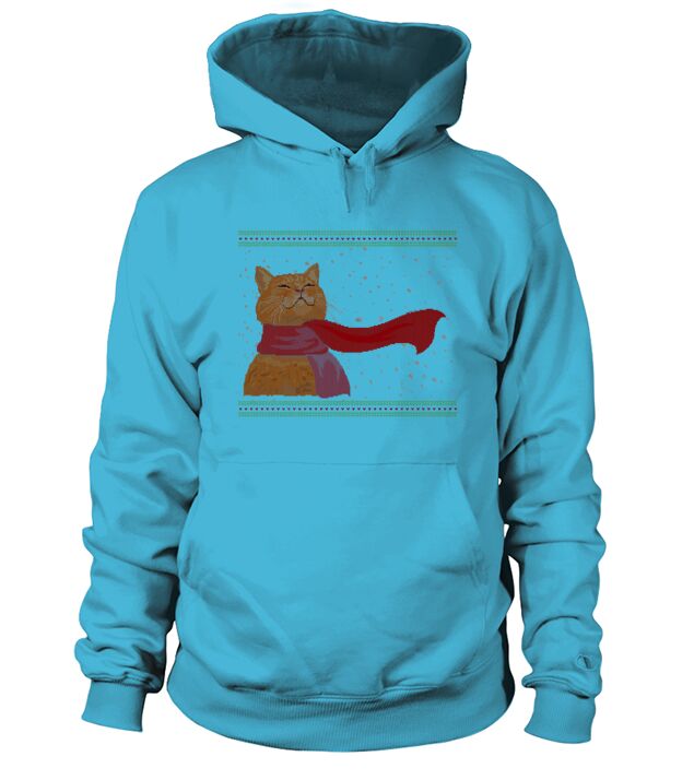 Knitted Snow Cat Hoodie Unisex