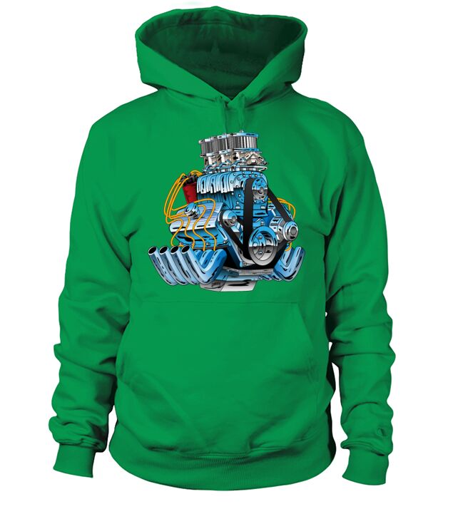 Hot Rod Race Car Dragster Engine Cartoon Men's Hoodie