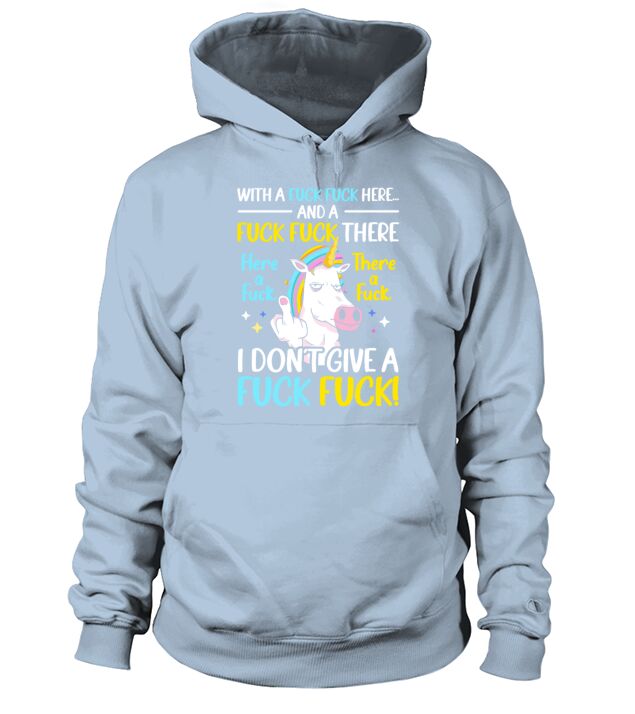 With A Fuck Unicorn Unicorn Lover Glitter Rainbow Men's Hoodie