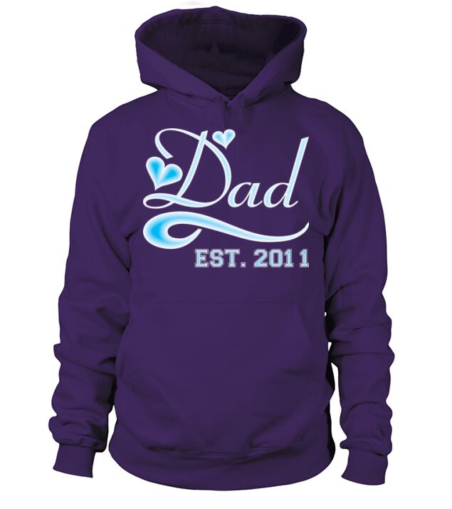 Dad Established 2011 Happy Fathers Day Men's Hoodie