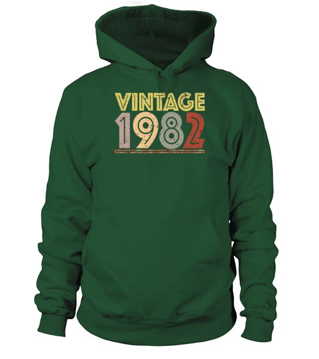 Vintage 1982 Retro Birthday Gift Men's Hoodie