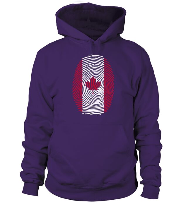 Canadian Flag Fingerprint Patriotic Maple Leaf Men's Hoodie