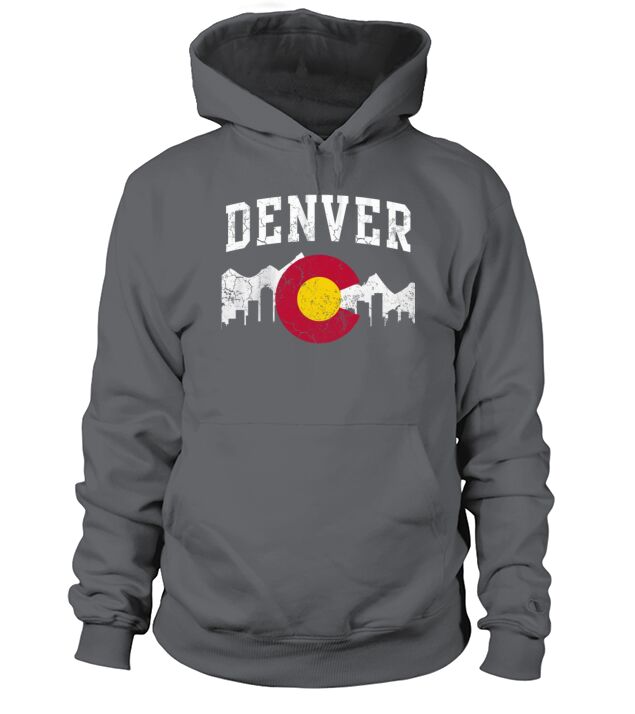 Colorado Flag Skyline Denver Men's Hoodie
