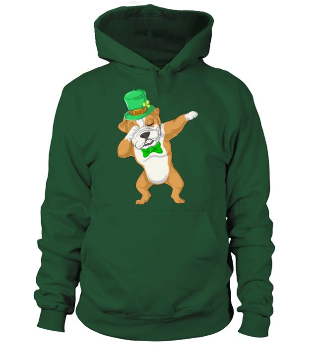 dabbing bulldog st patricks day Men's Hoodie