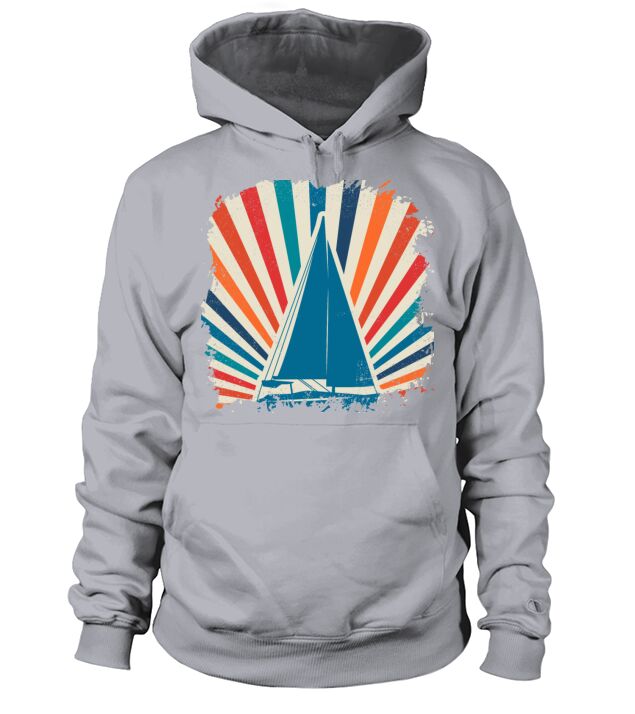 Sailing boat sailboat captain sea yacht retro sail Men's Hoodie