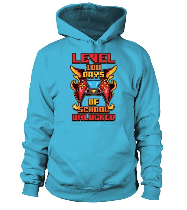 Level Unlocked Funny 100 Days of School Gift Men's Hoodie