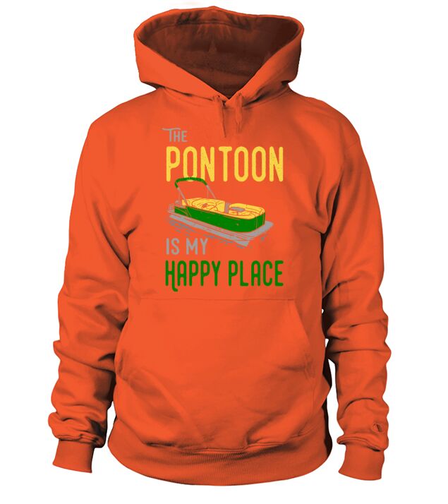 Pontoon boat is my happy place funny captain gift Men's Hoodie