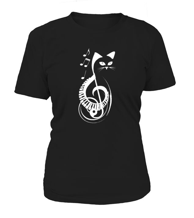 Cat Nature Animal Music Piano Piano Fan Gift T-Shirt Woman
