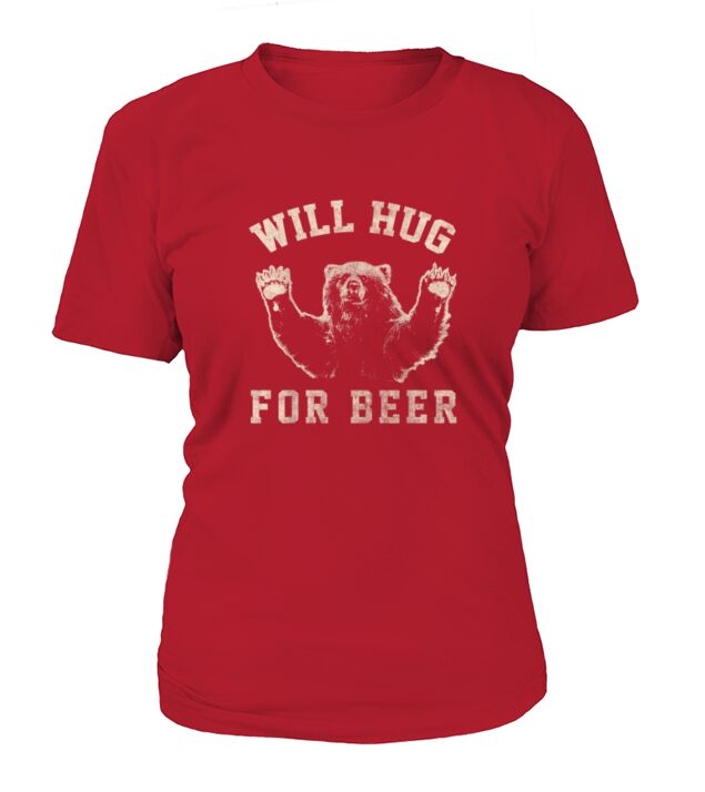 Will Bear Hug For Beer Vintage Collegiate Graphic T-Shirt Woman