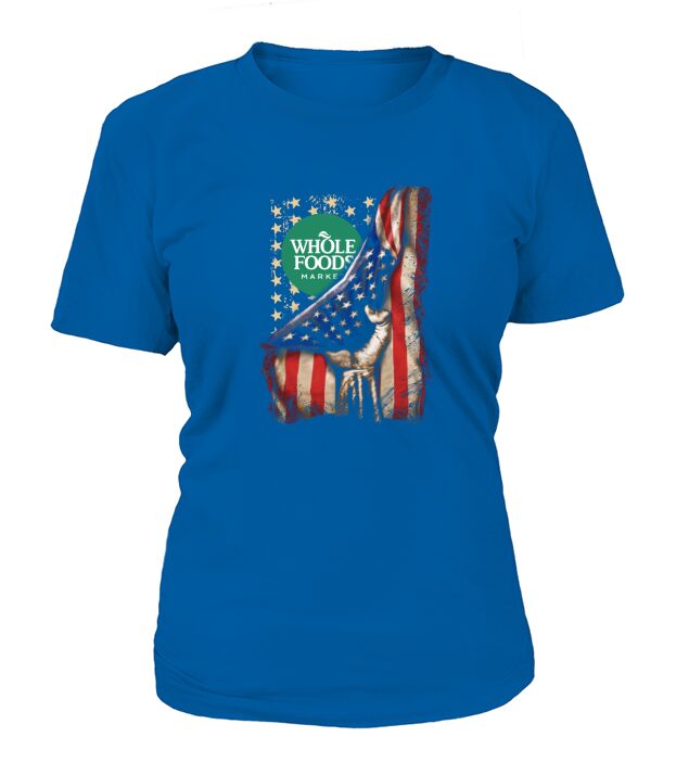 Whole Foods Market inside American Flag Happy Independence Day shirtc T-Shirt Woman