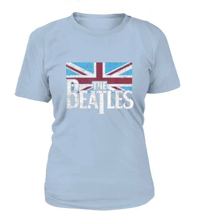 The Beatles British Flag Red,white, and Blue T-Shirt Woman