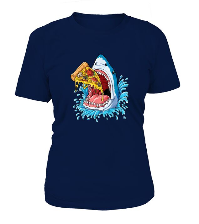 Shark Eating Pizza T-Shirt Woman