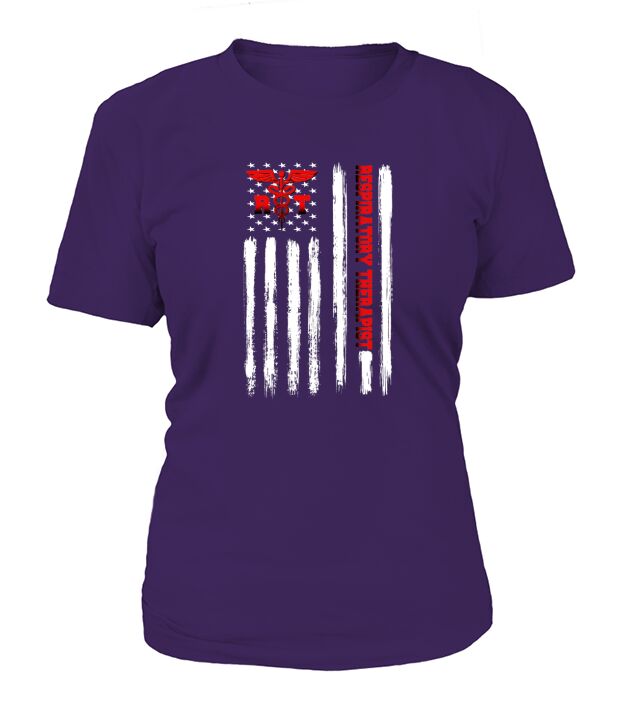 Respiratory Therapist Gift Physician Therapy American Flag T-Shirt Woman