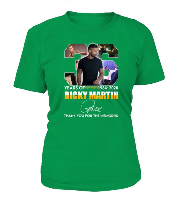 36 Years Of Ricky Martin 1984 2020 Ricky Martin Thank You For The Memories T-Shirt Woman