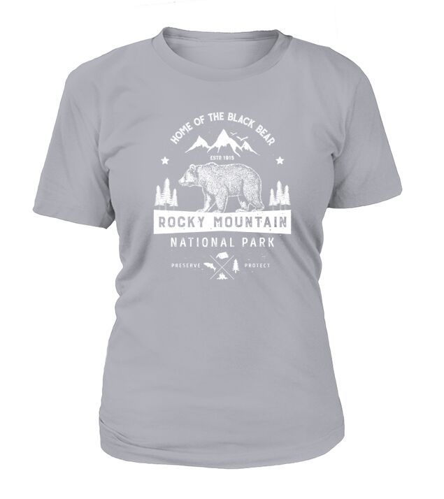 Rocky Mountain National Park Vintage Colorado Bear Retro T-Shirt Woman