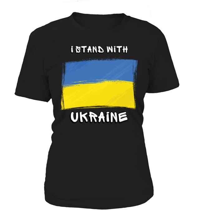 I stand By Ukraine Flag - Painted Effect T-Shirt Woman