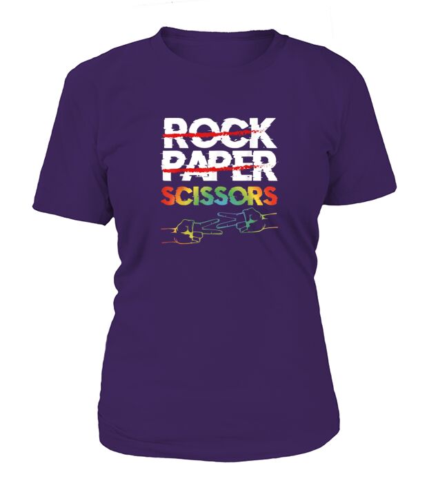 Rock Paper Scissors Lesbian Couple LGBTQ Pride Month T-Shirt Woman