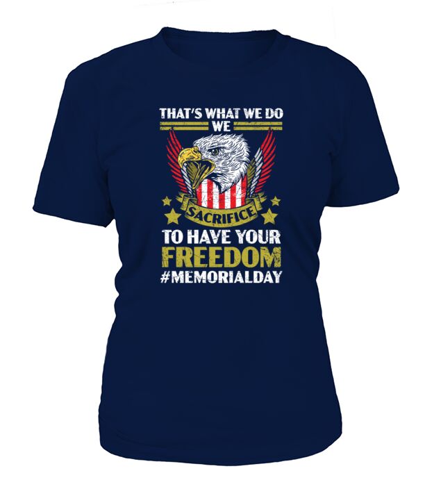 Memorial Day Patriotic Heroicness USA Flag T-Shirt Woman