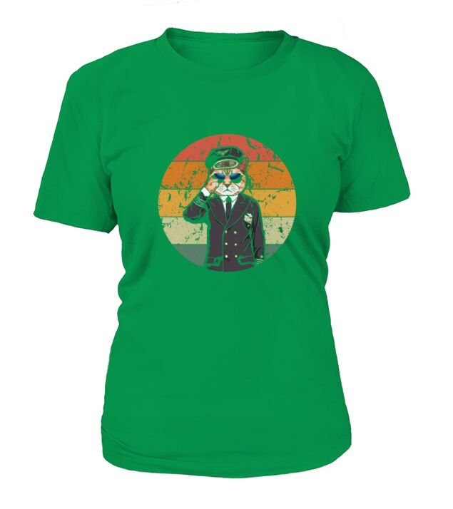 Funny Cat Pilot Airplane Aviation Aircraft T-Shirt Woman