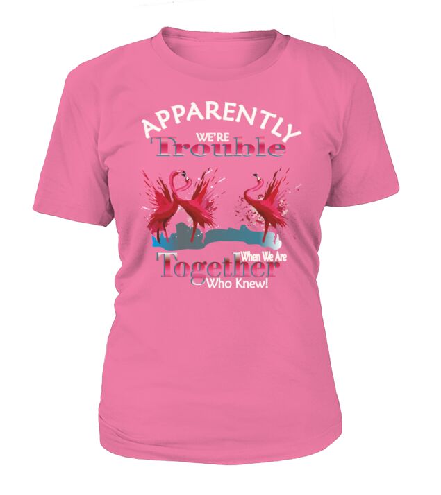 Flamingo Apparently Trouble When We Are Together T-Shirt Woman