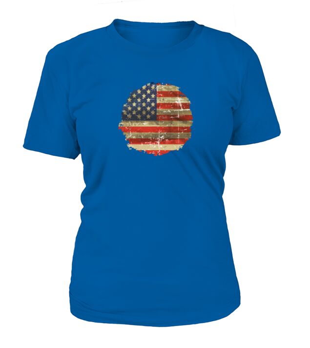 12 Vintage Distress US Flag 1 T-Shirt Woman