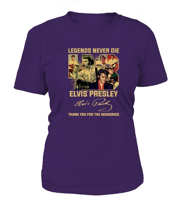 Legends Never Die Elvis Presley Thank You For The Memories Signature T-Shirt Woman