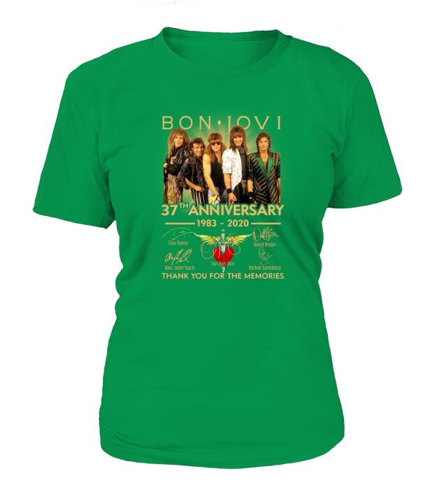 Bon Jovi 37th anniversary 1983-2020 signatures thank you for the memories shirt T-Shirt Woman