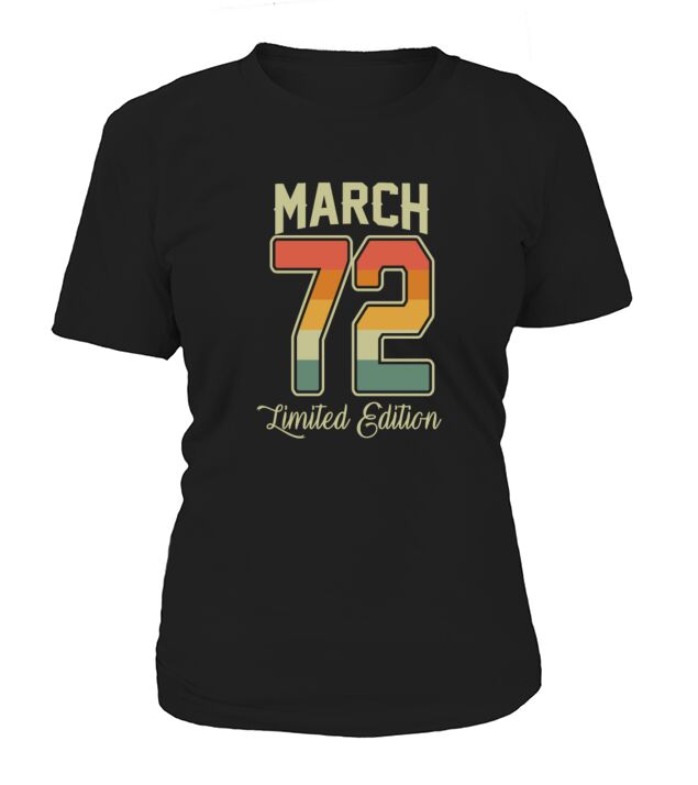Vintage 50th Birthday March 1972 Sports Gift Women's T-Shirt