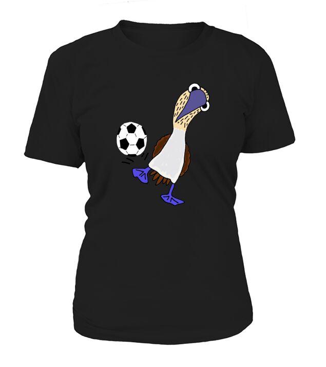 funny blue footed booby bird playing soccer T-Shirt Woman