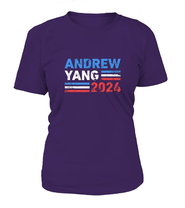 Vintage Andrew Yang 2024 Distressed Retro Yang 2024 T-Shirt Woman
