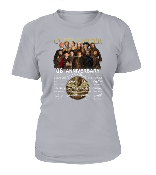 Outlander 06th Anniversary 2014 2020 5 Seasons 67 Episodes Signatures shirth T-Shirt Woman