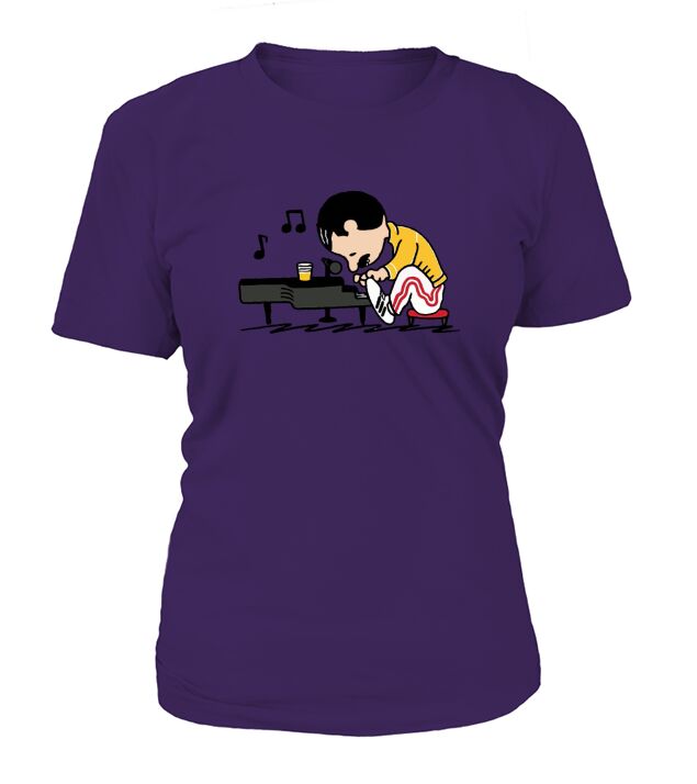 Freddie Mercury in the form of Schroeder playing piano T-Shirt Woman